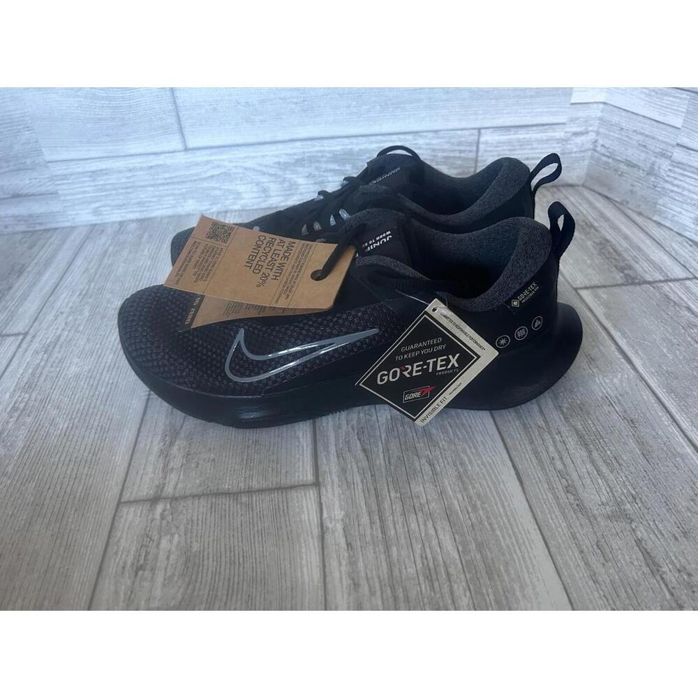 NEW NIKE JUNIPER TRAIL 2 GTX V2 Trail Shoes HM9434 001 Sz 7 Gore Tex Black Grey